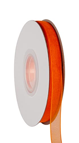 Ribbonitlux 9mm Sheer Organza Ribbon, Torrid Orange Shimmer Chiffon Ribbon 45M-Roll - Image 4