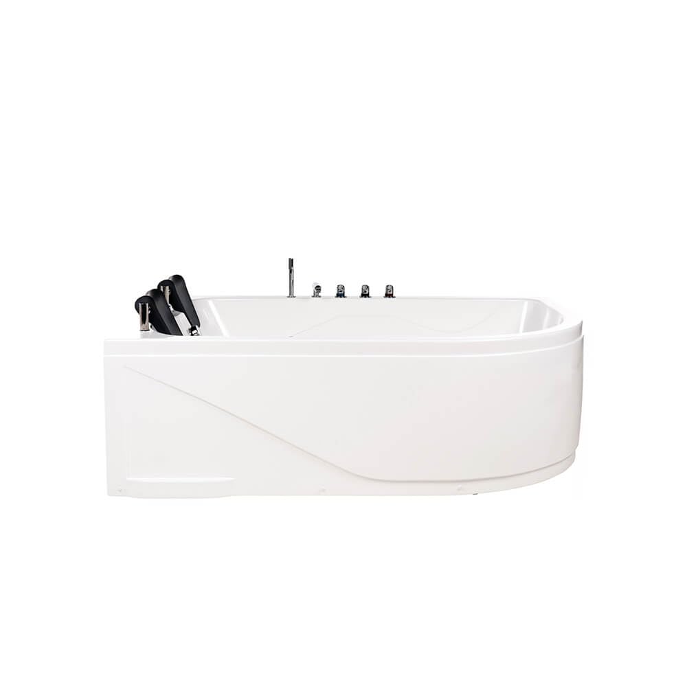 HOME DELUXE - Whirlpool - BLUE OCEAN XL dritto, bianco, dimensioni: 180 x 120 x 65 cm - con cuscino per la nuca, rubinetteria e pompa acqua I Whirlpool per 2 persone, interno SPA, vasca da bagno