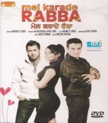 Mel Karade Rabba Punjabi DVD cover featuring three actors
