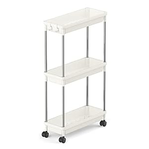 Lifewit Slim Storage Cart, Laundry Room Organization, Wide 6.3”, 3 Tier Shelf Organizer Rack Unit with Wheels for Bathroom Kitchen Small Dorm Narrow Space, White