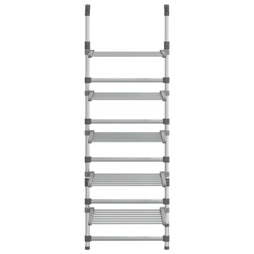 Gecheer 5 Tier Aluminium Adjustable Height Folding Laundry Drying Rack - Silver Model344384 - Image 3