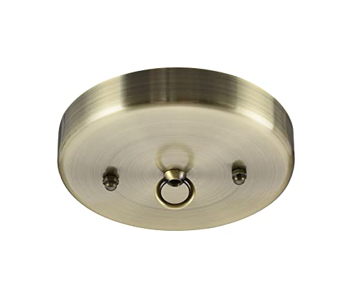 Image of Aspen Creative 21505-42, Contemporary Chandelier & Light Fixture Canopy Kit w /Collar Loop, Antique Brass, 5-1 /8 inch Diameter, 7 /16 inch Center Hole, 2 Pack