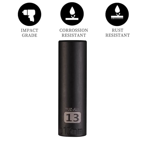 Image of 3 /8 inch Square Drive 13mm Metric Impact Socket,Hex Deep Socket Design,CR-MO Steel for Nut repair for Any Application