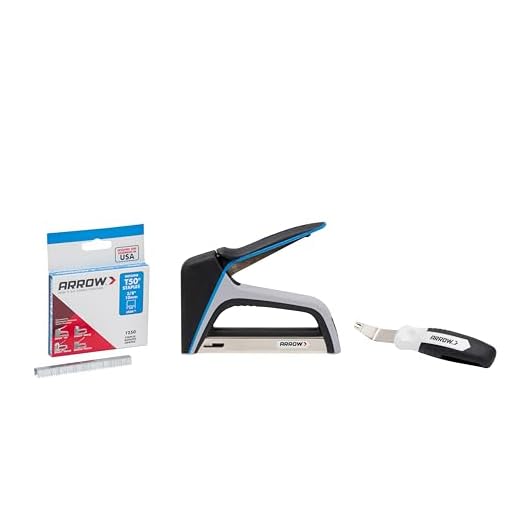 Arrow Fastener T50XKIT1000 TacMate Heavy Duty Staple Gun Kit for Upholstery, Furniture, Office, Decorating, Includes Staple Remover and 1,000 Staples, Black and Silver