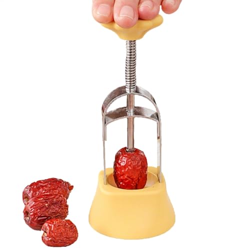 Herramienta de deshuesador de cerezas – Removedor de núcleo de frutas de cocina | Herramienta de acero inoxidable para deshuesar uvas de pera y azufaifo espino