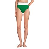 Lands' End Women's Reversible Ultra High Leg High Waisted Bikini Swim Bottoms X-Small Fresh Grass/Egret White Flower