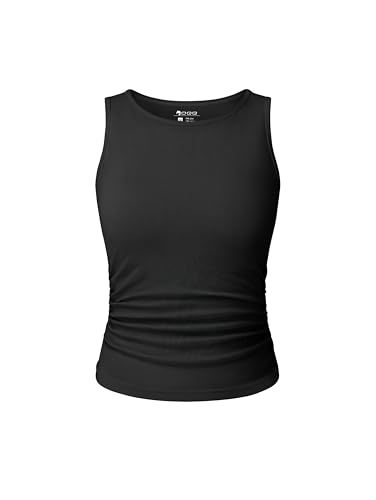 OQQ Womens Sleeveless Crew Neck Tank Top Casual Basic Cotton Fitted Stretch Clothes Outfits 2025