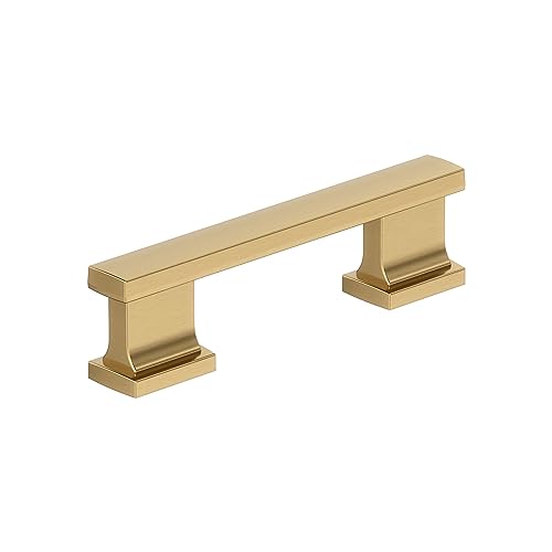 Image of Amerock 10 Pack 3 inch Triomphe Champagne Bronze Drawer Pull | 3 inch (76mm) Center-to-Center Mounting Distance and 4 inches Overall Length, Durable Zinc Cabinet Hardware