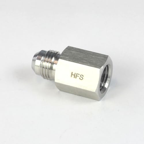 Image of HFS(R) 1 /4 inch Female NPT to 3 /8 inch Male JIC Flare Pipe Fitting Reducer Adapter Stainless Steel 304 (1 /4 inch FNPT x 3 /8 inch MJIC)