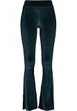 Coup à la hauteur du genou Urban Classics Legging Taille Haute en Velours pour Femme, Bleu Sarcelle, XS