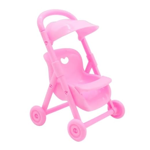 Kids Pretend Play Doll Stroller Mini Baby Pushchair Toy Realistic Two Seat High Chair for Toddlers Arts Crafts DIY (One Size)