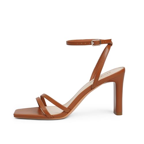 Image of Modatope Womens Sandals Square Open Toe Chunky High Heels Strappy Ankle Strap Sandals Comfort Dress Party Shoes
