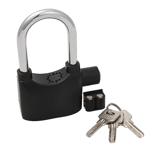 Zerodeko Copper Core Zinc Alloy Rust Motorbike Lock with Siren for Bicycles Scooters and Electric Vehicles Durable Security Padlock Black
