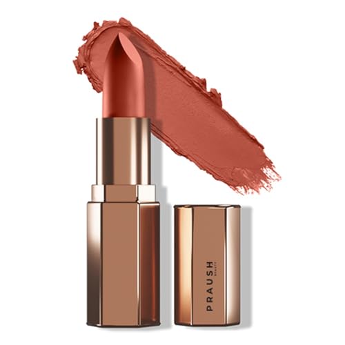 Image of PRAUSH BEAUTY (Formerly Plume) Plush Matte Lipsticks Super Light & Hydrating, Long Lasting, Rich Pigment, Smooth Soft Matte Finish, Caramel Brunch, 4g