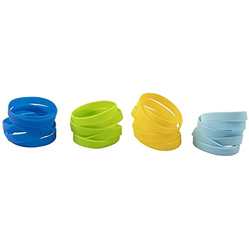 image for Blue Panda Silicone Bracelet - 48-Pack Blank Rubber Wristbands for Spo