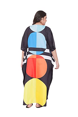 Image of Oussum Women Polyester Casual Long Plus Size Beach Caftan Cover Up Maxi Dress 1X-3X Summer Kaftan Dresses for Women