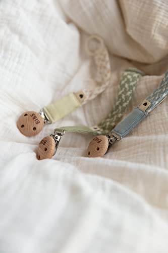Bibs Pacifier Clip. Catenella Per Succhietto. Cotone 100% Biologico. Disegnato In Danimarca. Cotone 100% Biologico, Misura Unica, Baby Blue/Ivory - 4