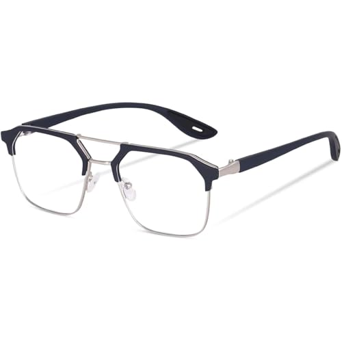 Image of GYNK Premium Square Computer Glasses for Men and Women, Anti-Fatigue Blue Light Blocking Eyewear for Digital Screen Protection