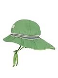 PICKAPOOH Baby/Kinder Bio-Sonnenhut Feuerwehr mit UV-Schutz, Green Tea/Streifen Petrol, Gr. 56