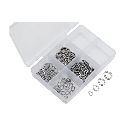 Greatfishing Stainless Steel Fishing Rings Set Multiple Sizes Various Shapes Solid Rings for Jigging Fishing Assist Hooks Fishing Lures Connector Cover