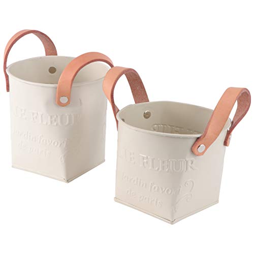 Yardwe 2Pcs Vasos de Metal Vintage Estilo Country Rústico Vaso de Flores de Ferro Recipiente Suculen