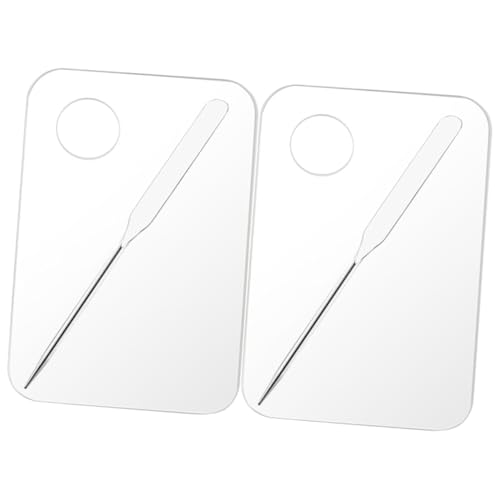 LOORGVEL Paleta Acrílica Transparente para Mezclar Cosméticos con Espátulas Herramienta Profesional para Pigmentos Base Sombra de Ojos y Uñas Salones de Belleza