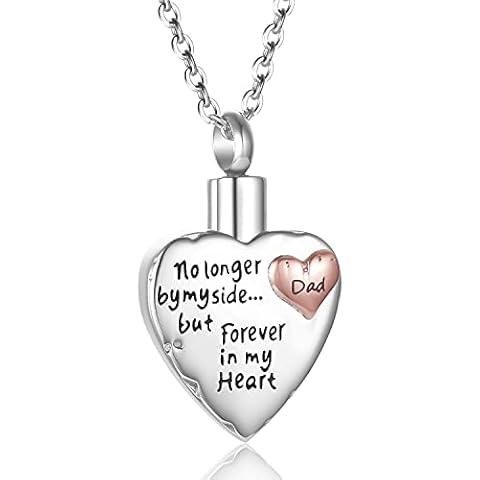 MemoryU Dad Cremation Jewelry for Ashes - No Longer by My Side but Forever in My Heart Urn Pendant Necklace for Ashes Cover