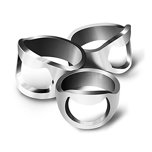 CZ Store Mini-Flaschenöffner-Ring | 3 Stück | ✮✮LEBENSLANGE GARANTIE✮✮ | 20, 22, 24 mm | Innovatives Finger-Werkzeug zum schnellen Öffnen von Flaschen - Edelstahl, Metall, Nickel-Finish