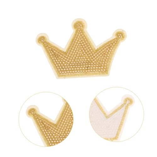 EXCEART Eisen Auf Abzeichen Zeichen Pailletten Patches Stickerei Patch Nähen Patch Gold Krone Applikationen Kappe Dekorationen Krone Vintage 5 Stück