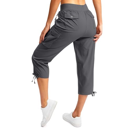 Cargo Capris for Women Casual Drawstring Capris Pants with Pockets Summer Lightweight Quick Dry Hiking Pants3