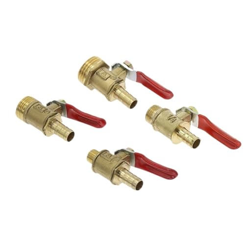 Válvula de bola de latón de 1/8" macho y conector de manguera de 12mm para tubería 2
