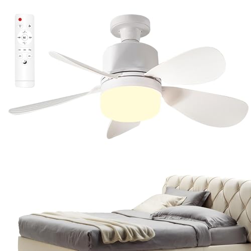 Bexdug Ventiladores de techo con luces, ventiladores de techo con luces y remoto | Lámparas LED de control remoto | 3 atmósfera de atenuación de temperatura de color Ventilador de techo tranquilo para