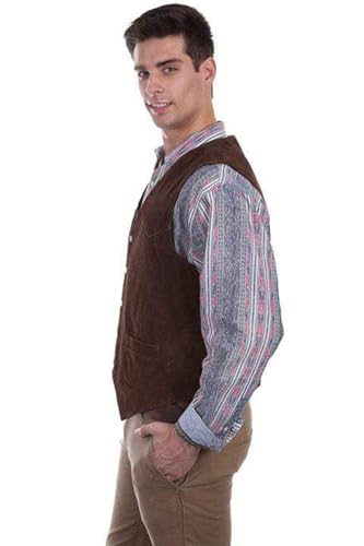 Image of Scully Saddle Tan Soft Touch Lambskin Western All Leather Vest 507