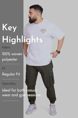 Image of FUAARK Script Regular Fit Sports and Gym Mens Cargo Joggers