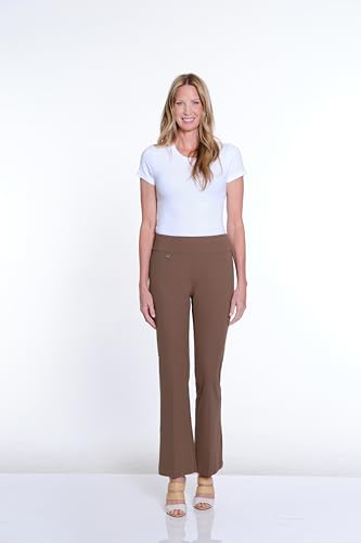 SLIM-SATION Women's Wide Band Elastic Waist Pull on Flare Leg Pant2