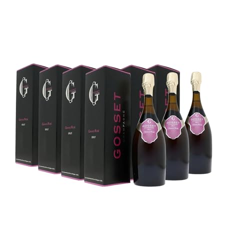 Champagne Grand rosado ETUI - Champagne Gosset - DOP - Champán - Francia - Variedades de uva Chardonnay,Pinot Noir - 6x75cl