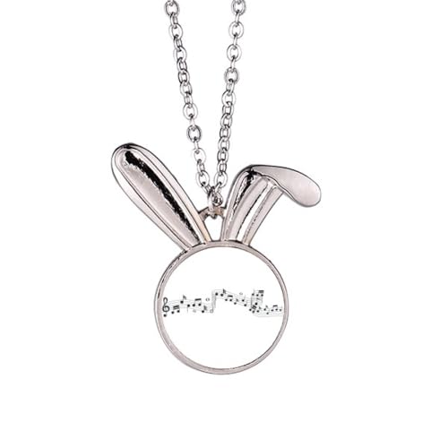 Collier lapin bleu Jumpg Music pendentif motif musique 5-le Staff chaîne pour femme et adolescent