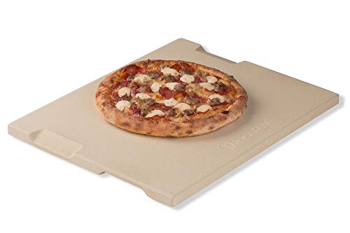ROCKSHEAT Bandeja de horno de piedra para pizza y pan, 30 x 38 cm, para horno y parrilla con 4 asas Cover