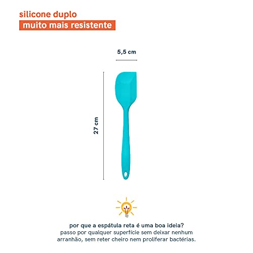 Espátula de Silicone Reta Verde Grande - Oikos - Imagem 2