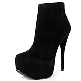 Absatzhöhe ca. 14 cm Luichiny Damen Plateau-Booties Last Chance Black Suede Gr. 37