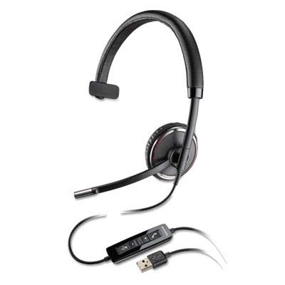 Plantronics Blackwire C510-M Monofonico Padiglione auricolare Nero Cuffie audio (Call center/Ufficio, Monofonico, Padiglione auricolare, Nero, Microsoft Lync Microsoft OCS 2007, Cablato