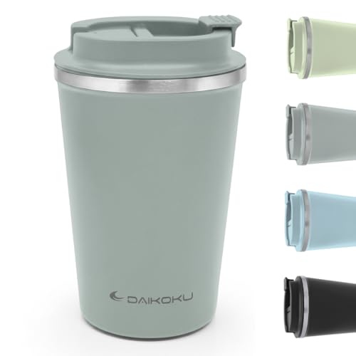 Daikoku Vaso Termico Hermetico 350ml Acero Inoxidable | Tapón Rosca Antigoteo y Antifugas | Doble Pared Aislante Sin BPA | Bebidas Frías 12h y Calientes 5h | Color Gris