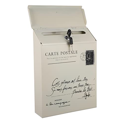 iplusmile Postale Vintage in Ferro con Serratura e Chiave Scatola Suggerimenti e Reclami Rustica da Parete Design Inglese Decorativo Capiente e Resistente