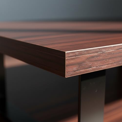 Image of flux Monitor Stand Wooden | Monitor Stand Riser | PC Stand For Desktop Table | Non Slip, Material: Particle Board & Metal (Red)