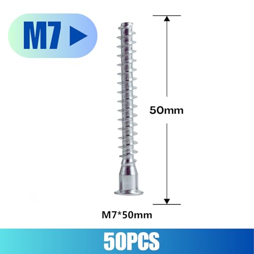 Tornillos Confirmat M7 x 50mm juego 50 piezas acero carbono miniatura 2