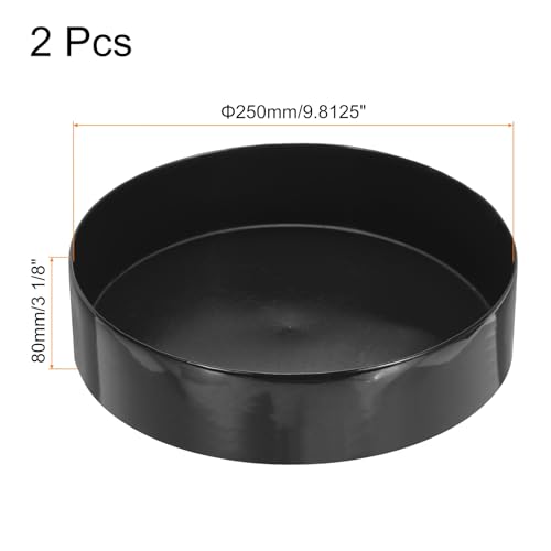 Image of uxcell 2pcs Rubber End Caps 250mm(9 13 /16 Inch) ID x 80mm(3 1 /8 Inch) H Vinyl Round Tube Bolt Cap Cover Screw Thread Protectors Black