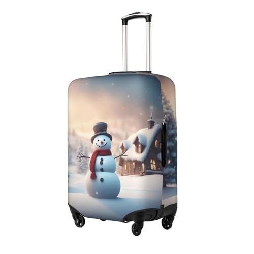 Merry Christmas Cute Snowman Print Luggage Suitcase Cover Protector Luggage Washable Covers With Concealed Zipper2