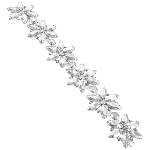 Accesorio para Cinturones DIY y Vestidos de Novia con Aplique de Pedrería Floral