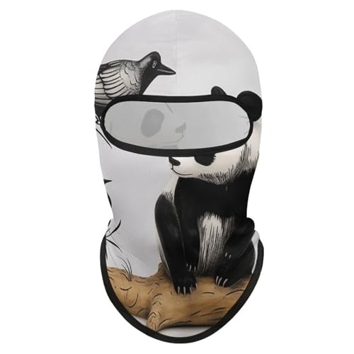 Balaclava para Hombres, Máscara de Invierno con Diseño de Panda y Pájaro, Protección para Ciclismo, Esquí y Deportes al Aire Libre miniatura 1