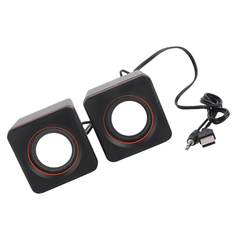 Altavoces para Computadora, 2.5Wx2 USB / DC5V Altavoz Estéreo Mini Altavoz de Cubo Computadora Altavoz con Cable Jack de 3.5 Mm para Computadora Portátil de Escritorio PC Altavoces para(Dos Canales)